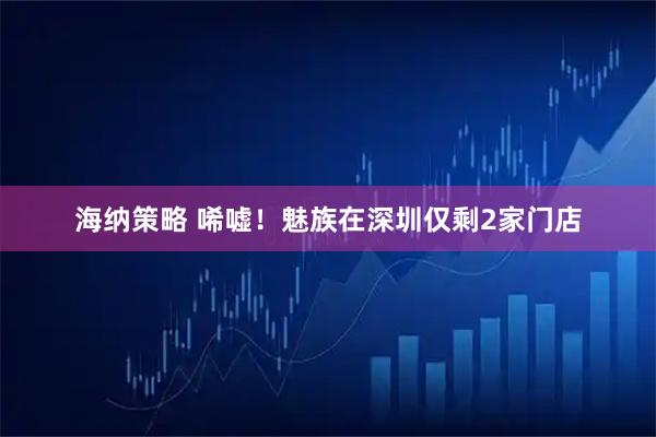 海纳策略 唏嘘!魅族在深圳仅剩2家门店